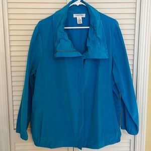 Bright blue, Calvin Klein water resistant jacket without hood.